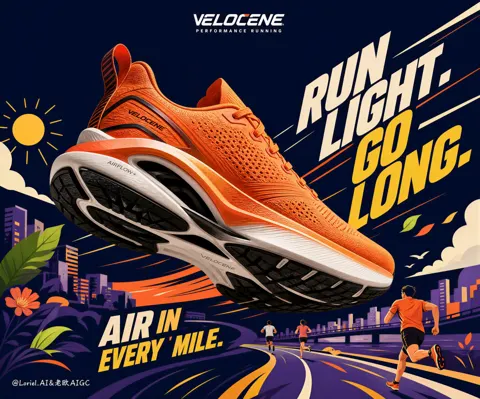 Velocene premium running shoe campaign