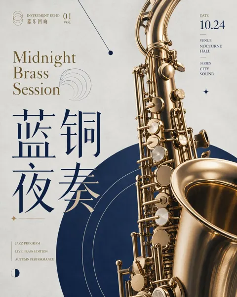 Modern art concert series poster design prompt