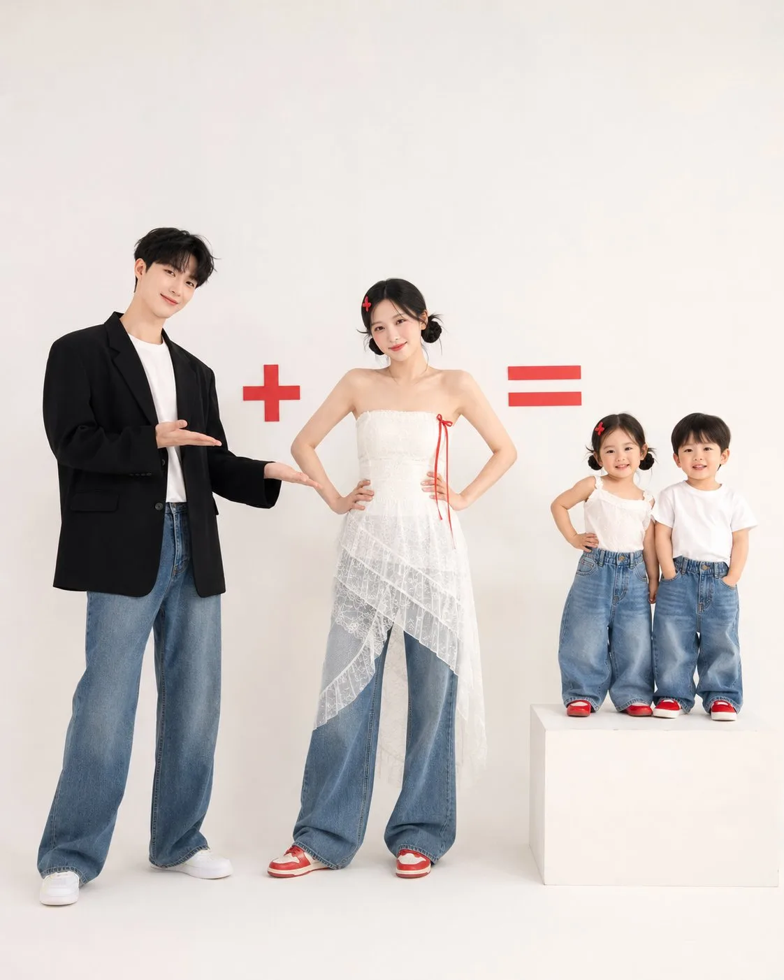 Minimalist korean creative fashion family portrait photography — Sonra