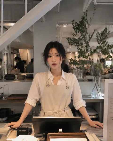 Modern cafe employee lifestyle cinematic photography