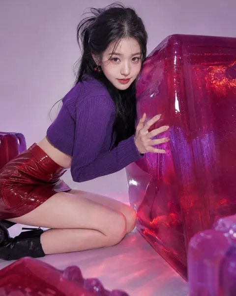Giant cherry jelly installation fashion photography