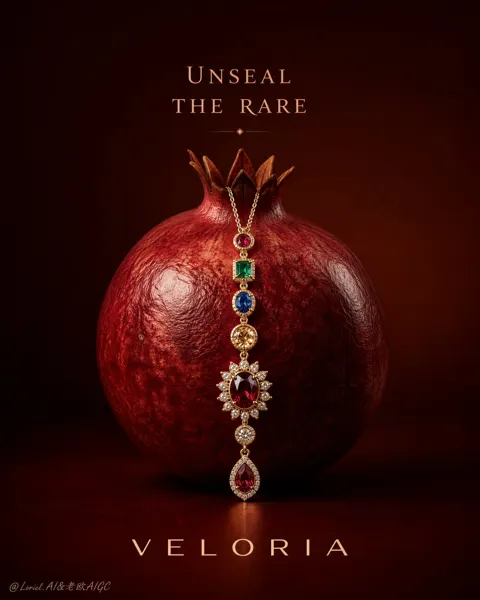 Velcara luxury jewelry pomegranate poster