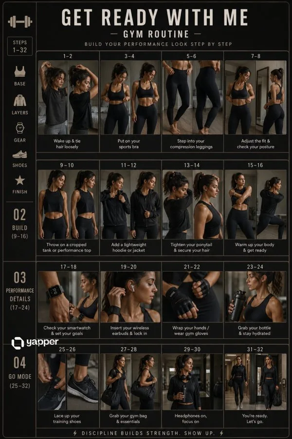 Cinematic gym outfit storyboard — Sonra