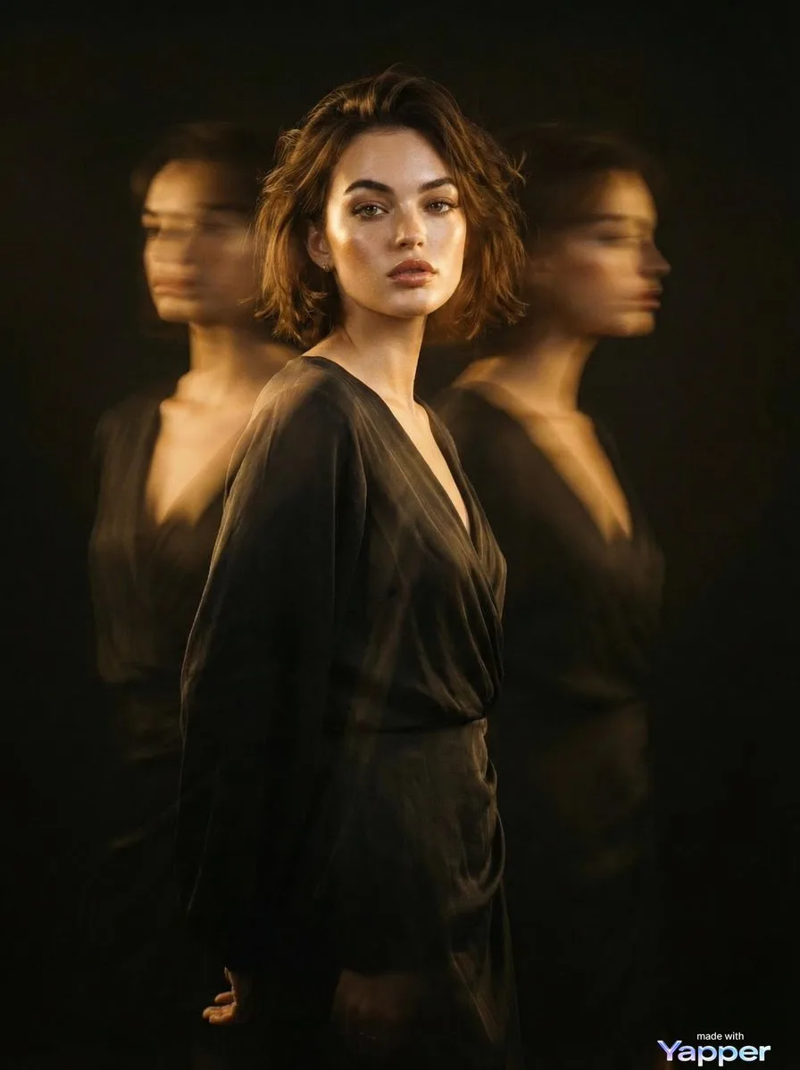 Moody surreal double exposure portrait — After