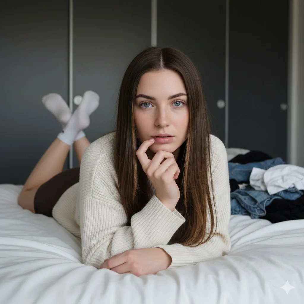 Soft daylight bedroom girl — Sonra