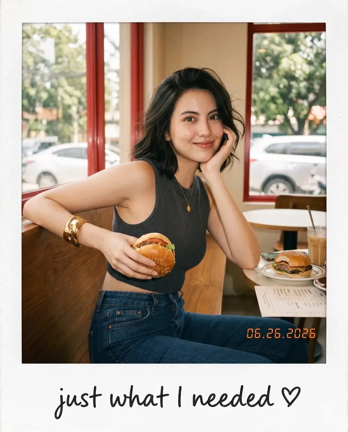 Vintage cafe polaroid aesthetic shot — Sonra