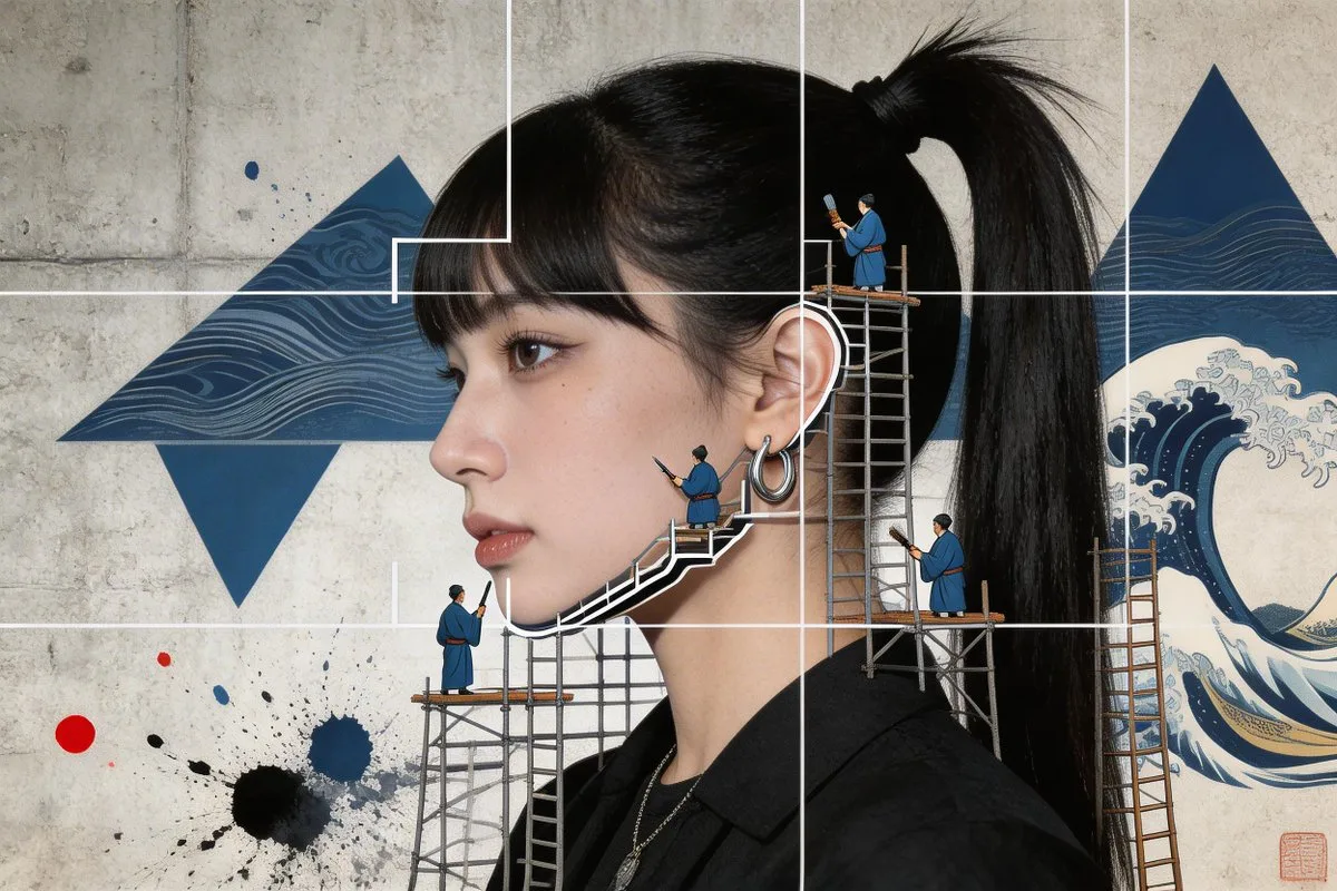 Ukiyoe craftsman realistic profile — After