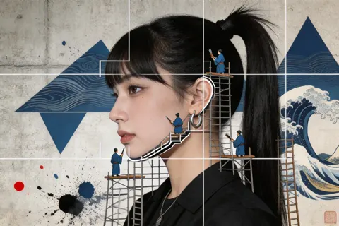 Ukiyoe craftsman realistic profile