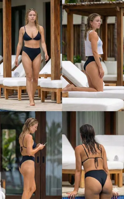 Sydney sweeney pool bikini collage