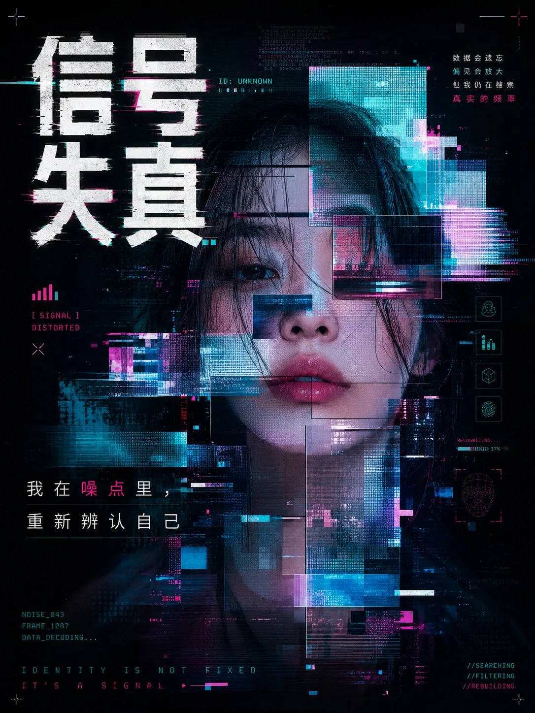 High end chinese character collage art poster — After