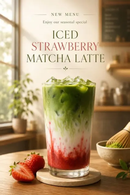 Premium cafe poster drink design