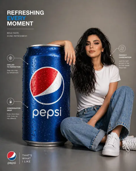 Giant pepsi girl infographic