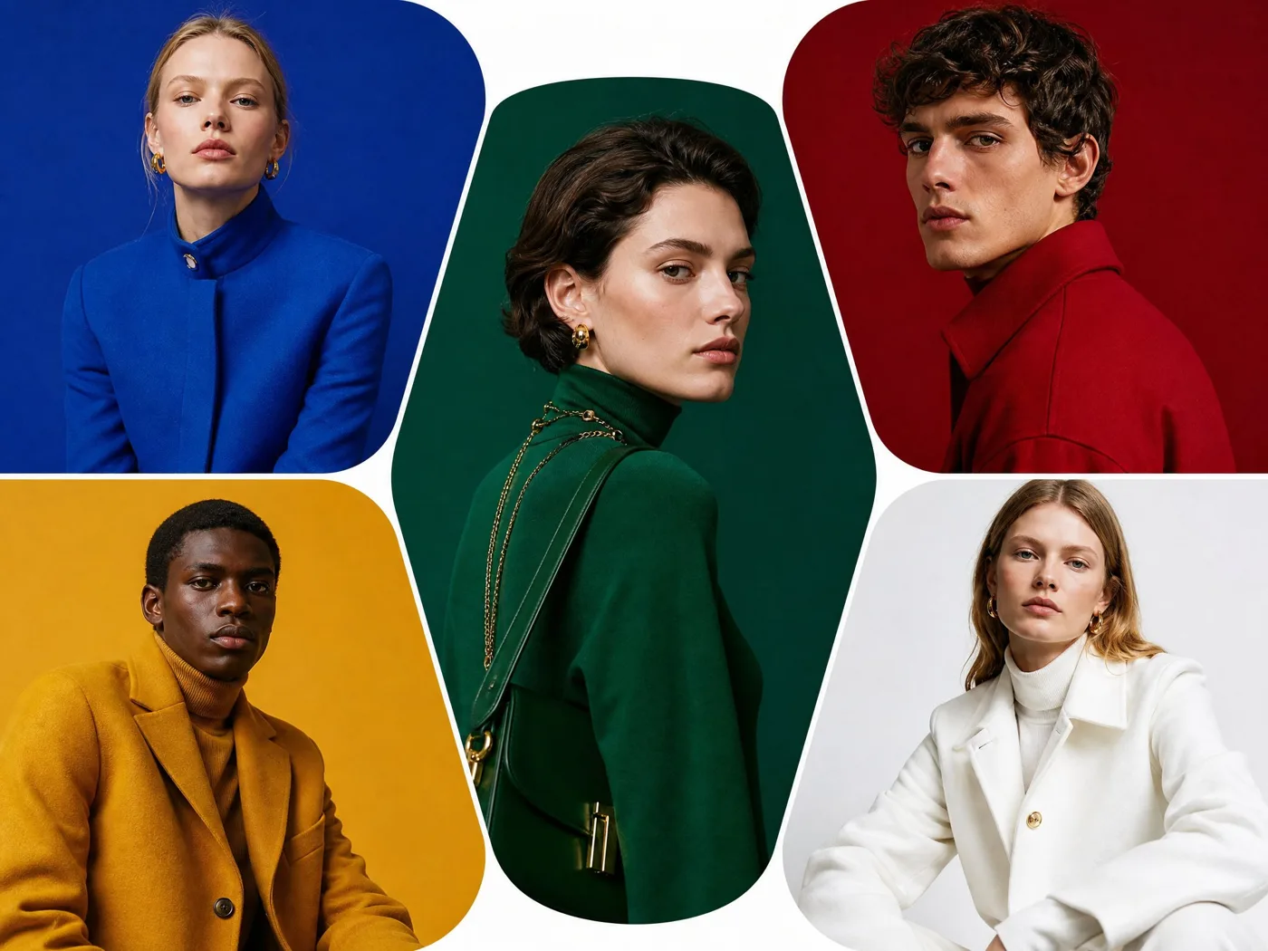 Editorial color block portrait collage — Sonra