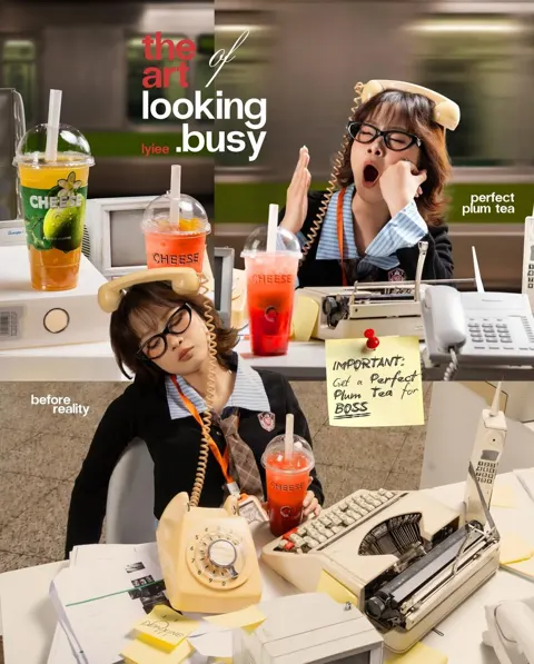 Retro office busy vs reality commercial photography