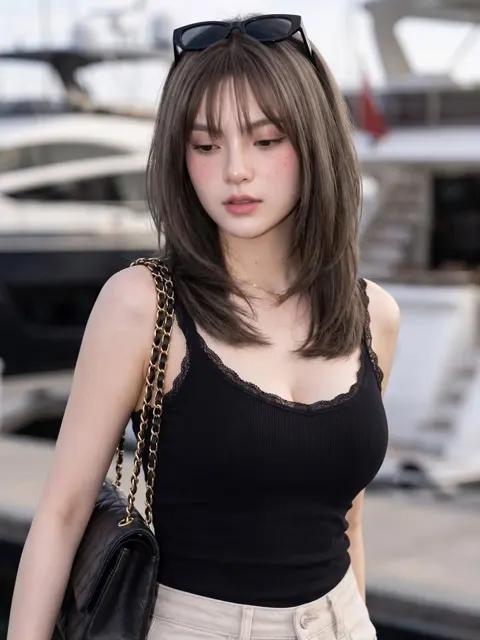 Ultra photorealistic luxury yacht fashion photography