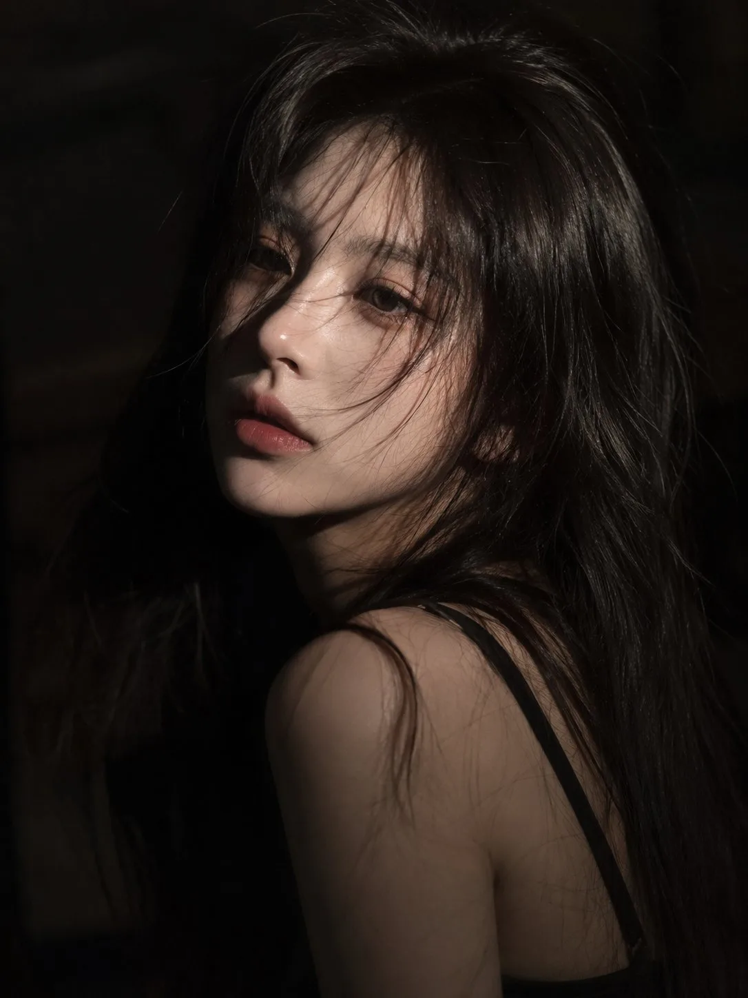Cinematic east asian woman portrait moody — After