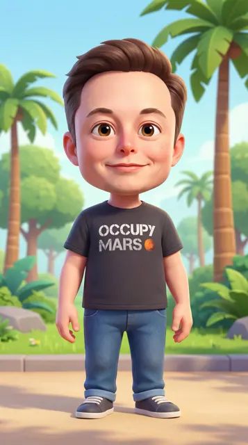 Cute 3d cartoon kid