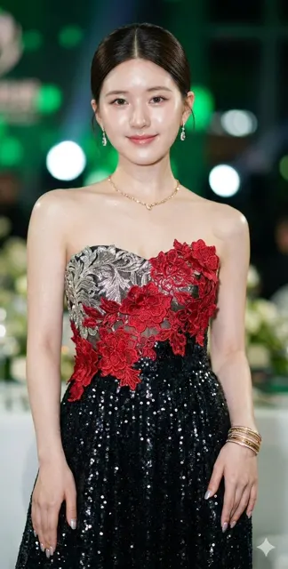 Zhao lusi red black gown
