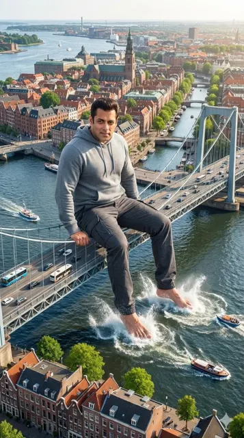 Giant salman bridge splash