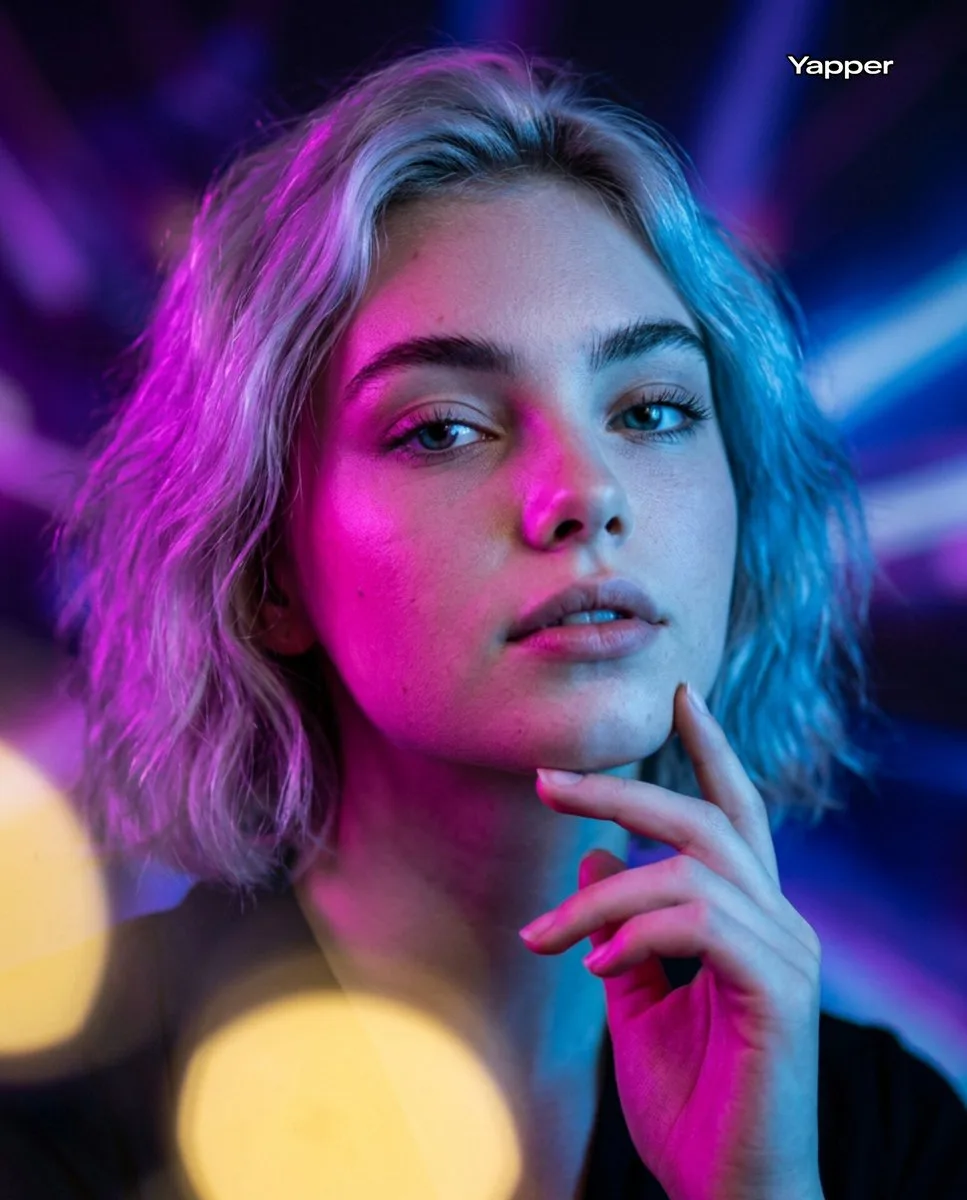 Neon dual tone realistic portrait — Sonra