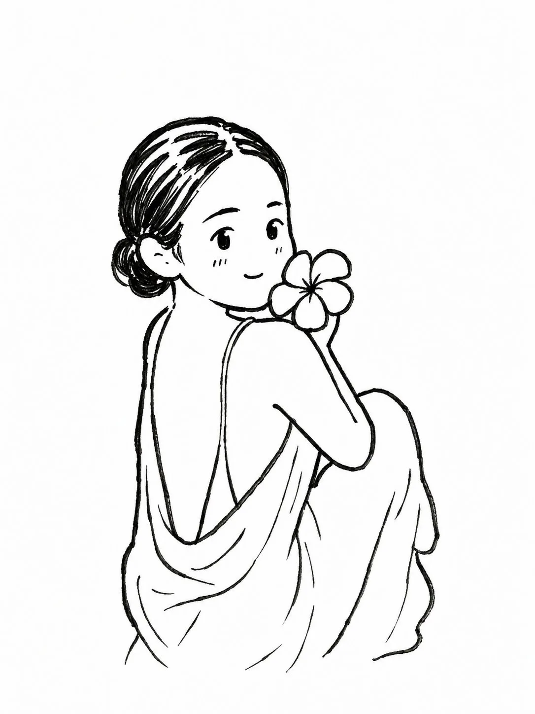 Cute black and white hand drawn chibi doodle illustration — After