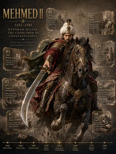 Epic historical biography mounted figure poster