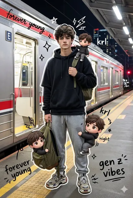 Night platform streetwear doodle