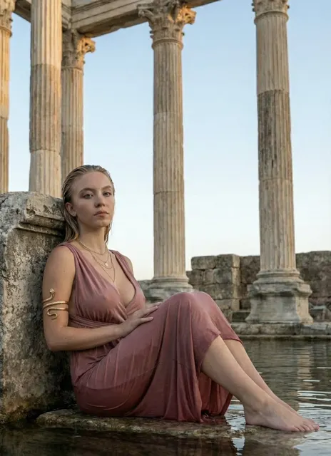 Golden hour roman goddess bath