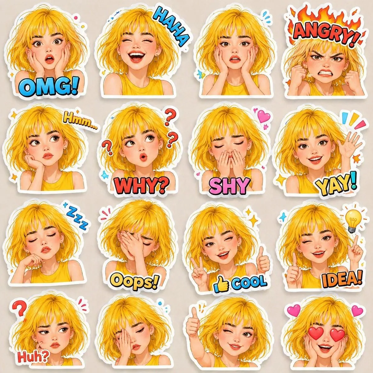 3d cartoon girl emoji sticker — After
