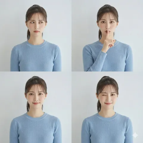 Emotion rollercoaster four faces