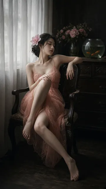 Taiwan idol vintage tulle dress portrait