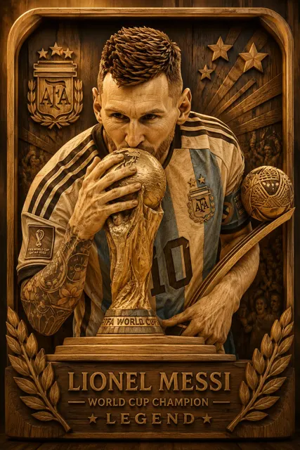 Athlete handcrafted wooden masterpiece poster