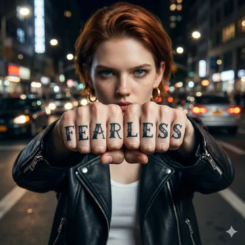 Fearless night street woman