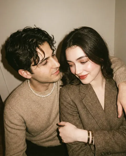 90s vintage film couple selfie