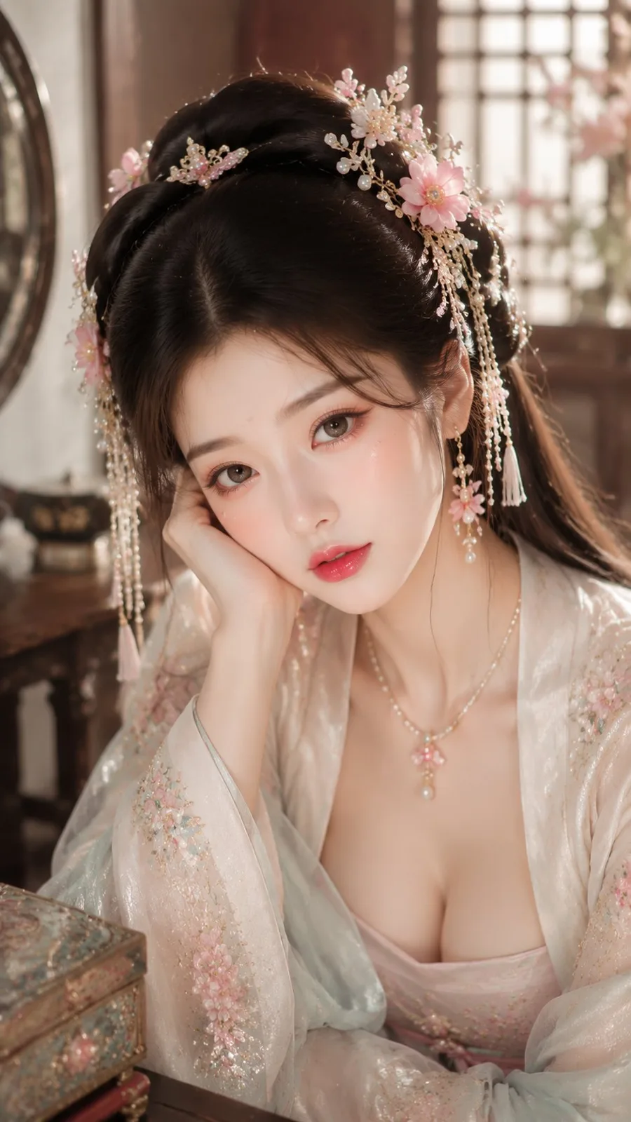 Ancient style noble lady begonia makeup portrait — Sonra