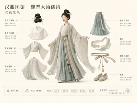 Apple style wei jin hanfu structure diagram