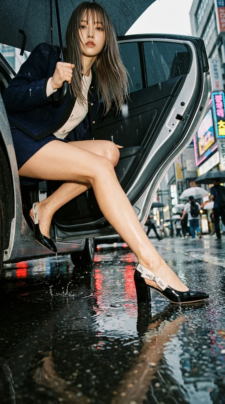 Rainy night long legs editorial — Sonra