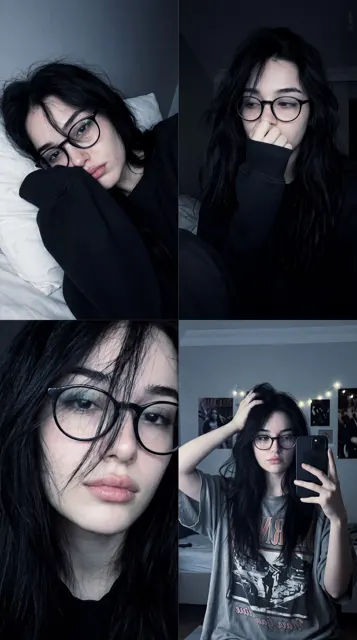 Ultra realistic dark aesthetic bedroom collage soft grunge