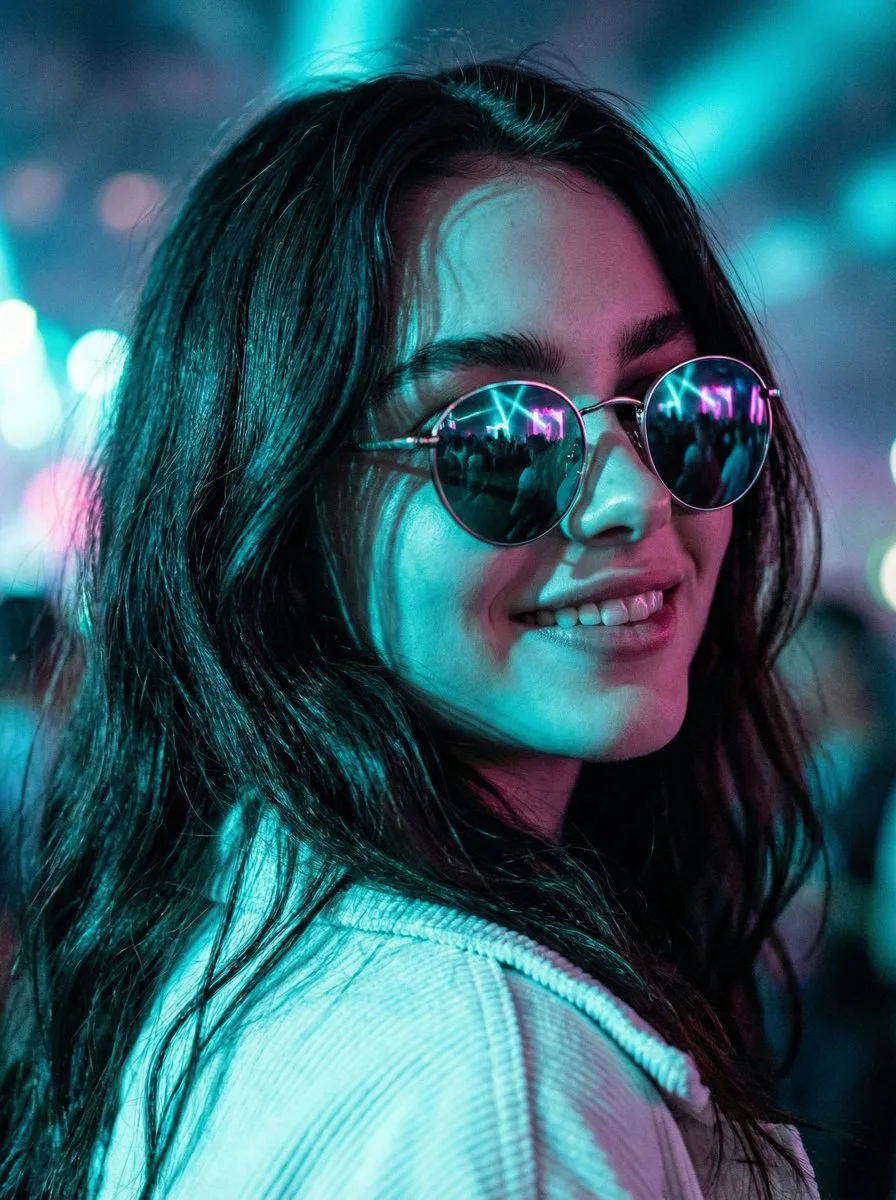 Cool girl at music festival — Sonra