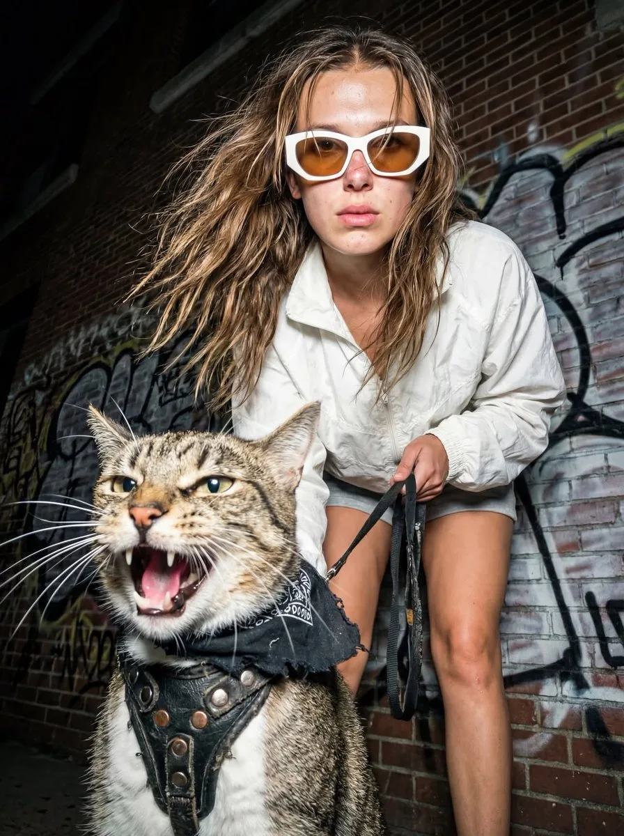 Street flash cat girl — Sonra