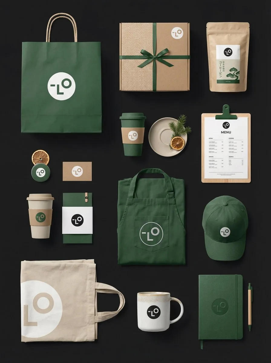Forest minimalist brand mockup — After