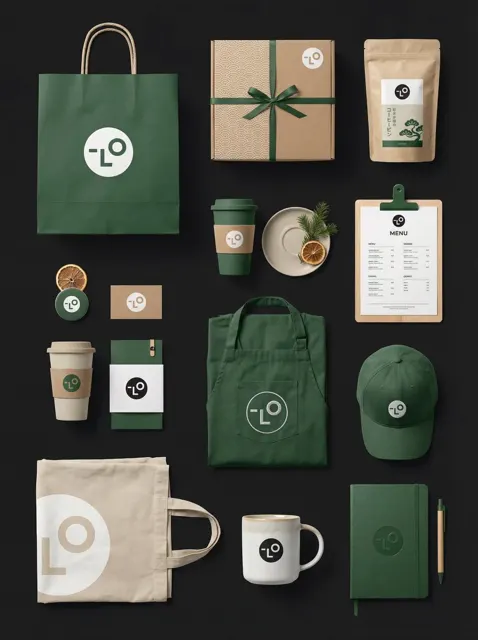 Forest minimalist brand mockup