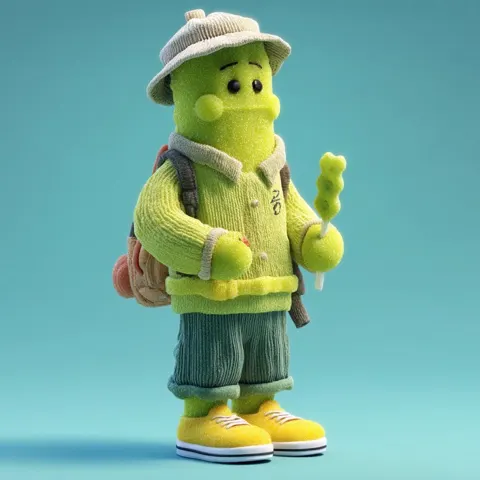 Cute 3d felt knitted character design