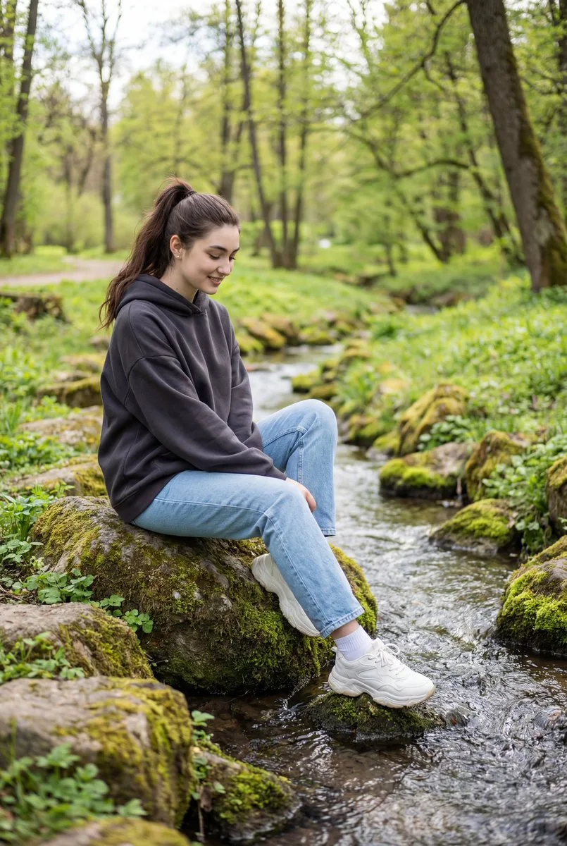 Peaceful creek girl — Sonra