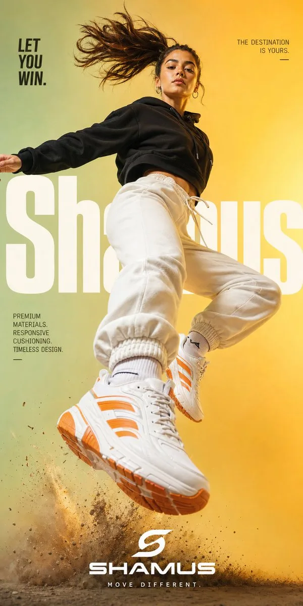 Flying sneaker ad poster — After