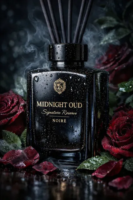 Midnight oud luxury macro photography