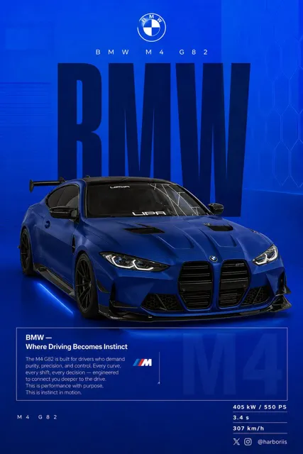 Bmw m4 navy poster