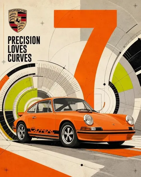 High impact automotive poster mechanical orbital style