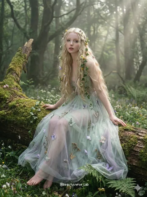 Morning mist forest flower fairy
