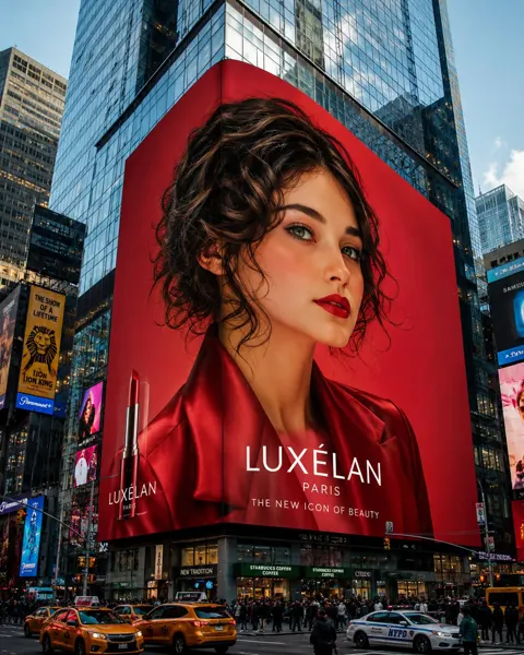 Times square mega 3d billboard luxury beauty campaign